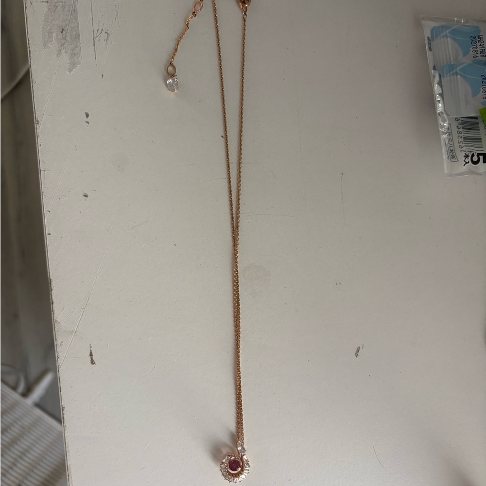 Swarovski Snake Necklace with Red Gemstone